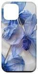 Coque pour iPhone 12 mini Fleurs d'orchidée bleues pressées - Pétales - Feuille de plante