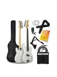 3Rd Avenue Full Size Bass Guitar Ultimate Kit With 15W Amp - 6 Months Free Lessons - White