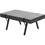 HHG - jamais utilisé] Table basse 740, Table de salon Table d'appoint Table de salon, métal 43x110x60cm aspect marbre gris - grey