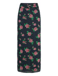 ROTATE Birger Christensen Chiffon Maxi Skirt Marinblå