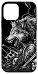 Coque pour iPhone 12 mini Loup royal couronné au combat