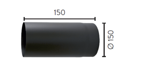 RØYKRØR Ø150 L150 RETT MBE 1,1MM