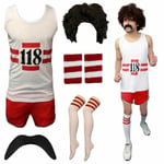 118fancy Dress Men Women Costume Marathon Do Stag Retro Vest Shorts Set ®