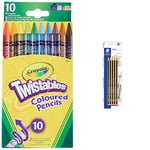 CRAYOLA Twistables Colouring Pencils - Assorted Colours (Pack of 24)| Ideal for Kids Aged 3+ & STAEDTLER 120-2 BK5D Noris HB Pencils (Pack of 5)