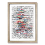 Big Box Art Toy Bricks in Abstract Framed Wall Art Picture Print Ready to Hang, Oak A2 (62 x 45 cm)