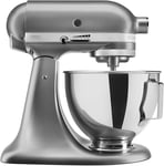 KitchenAid UK 5KSM95PSBCU Stand Mixer with Pouring Shield, 275 W, Silver