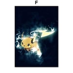 SDFSD Pocket Monster Pikachu Anime Nursery Print Wall Art Canvas Painting Nordic Posters And Prints Wall Pictures Baby Kids Room Decor 50 * 70cm