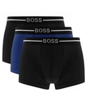 Hugo Boss Mens Cotton 3 Pack Underwear - Black/Blue - Size Small