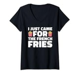 Womens French Fry Fan, Just Came for the Fries V-Neck T-Shirt