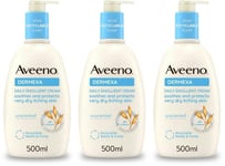 Aveeno Dermexa Emollient Cream 500ml | Eczema Relief | Moisturising Skincare X 3