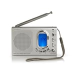 Nedis World Radio | Bærbar design AM / FM SW Batteri drevet Nettstrøm Digitalt 1.5 W Hodetelefonutgang Vekkeklokke Sleep timer Grå