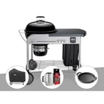 Barbecue à charbon Weber Performer Premium GBS 57 cm Noir + Housse + Kit Cheminée + Plancha