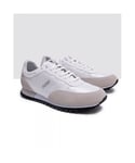 Boss Orange Parkour-L Mixed Material Runner Mens Trainers - White - Size UK 11