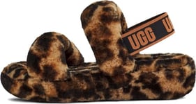 UGG Women's Oh Yeah Panther Print Slippers, Butterscotch, 4 UK