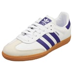 adidas Samba Og Womens White Blue Casual Trainers - 4 UK