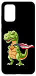Galaxy S20+ Cool Dinosaur T-Rex T Shirt, Super Captain USA Hero Dino Fun Case