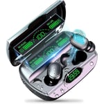 Bluetooth-hörlurar med mikrofon, trådlösa öronsnäckor, vattentäta stereo-hörlurar, LED-display, trådlösa öronsnäckor
