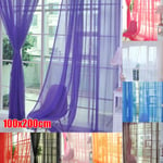 1mx2m Rod Fashion Floral Tulle Door Window Curtain Sheer Valance Purple