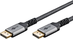 Goobay DisplayPort-kabel, DP 1.4, 5 m, Sharkskin Grey Displayport™ plugg > Displayport™ plugg
