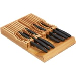 RELAXDAYS Relaxdays - range couteaux de cuisine bambou, support pour 17 couteaux, bloc tiroir, 5 x 43 28,5 cm, nature
