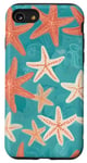 Coque pour iPhone SE (2020) / 7 / 8 Coquillages d'étoiles de mer cool motif vagues de corail