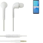Headphones for Sony Xperia 10 III Lite headset in ear plug white