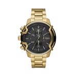 Diesel Watch for Men Griffed, Quartz Chronograph Movement, 48 mm Gold Stainless Steel Case with a Stainless Steel Strap, DZ4522