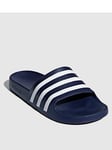 adidas Sportswear Mens Adilette Aqua Sliders - Blue/White, Navy/White, Size 9, Men