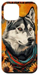 Coque pour iPhone 12 mini Husky Portrait Boho Husky Chien Animal Portrait