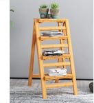 SLRMKK Step stool Folding Bamboo Creative Multi-function Household Ladder/High Stool/Bar Chair/Bed Table/Shelf/Flower Stand, 2/3/4 Layers (Size : 4 layers A)