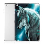 Yoedge Case Compatible for Apple iPad Mini 4/5-Cover Silicone Soft Clear with Design Print Cute Pattern Antiurto Shockproof Back Protective Tablet Cases for Apple iPad Mini 4/5, Wolf
