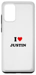 Galaxy S20+ First name « I Heart Justin I Love Justin » Case