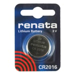 Renata 2 x CR2016 Lithium Coin Cells Batteries 3v Blister Packed Wrist Watch battery - Swiss Made - Button Cell Long Life Batteries (CR2016)
