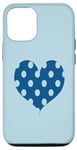 Coque pour iPhone 12/12 Pro Couleur bleue classique de l'année 2020 grand cœur bleu à pois
