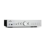 Amplifier HiFi Stereo Bluetooth Wireless USB AUX 400 W Remote Microphone Silver 