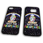 Shut The Fucupcakes Coque en caoutchouc TPU Motif licorne, TPU - Caoutchouc, Noir , Samsung Galaxy S7