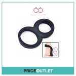 Dual Cock Ring With Ball Strap ~ Stretchy Double Penis Rings