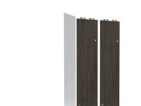 Garderob 2x400 mm Lutande tak 2-styckig pelare Z-dörr Laminatdörr Nocturne trä Cylinderlås