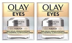 2 x Olay Eyes Ultimate Eye Cream For Dark Circles (2 x 15ml) - New & Boxed