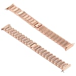 Beilaishi For Fitbit Versa Diamond-studded Stainless Steel Replacement Wrist Strap Watchband (Black) replacement watchbands (Color : Rose Gold)