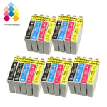 21 Ink Cartridges (set + Bk) For Epson Workforce Wf-2520nf Wf-2530wf Wf-2650dwf