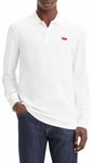 Levi's Men's Long-Sleeve Slim Housemark Polo Shirt, Bright White, L