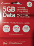 PAY AS YOU GO SIM CARD OFFICIAL VODAFONE NETWORK Free 1st class delivery for UK users only