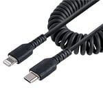 StarTech.com Câble USB-C vers Lightning de 50cm - Adaptateur USB C vers Lightning Noir Certifié Mfi, Gaine en TPE - Câble USB Type-C/Lightning - Chargeur USB-C vers Iphone (RUSB2CLT50CMBC)