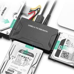 Adaptateur USB IDE Convertisseur de disque dur USB 3.0 vers SATA IDE pour disques durs DE SATA SSD 2,5&quot;/3,5&quot; avec adaptateur d&#39;alimentation 12 V 2 A et câble USB 3.0 pour ordinateurs portables