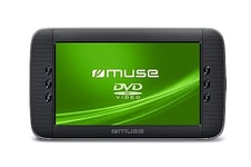 Muse M-1028CVB Lecteur DVD Portable à Grand écran, Prend en Charge DVD, DVD-R/RW, CD, CD-R/RW. Compatible avec MP3, JPEG et Xvid. Écran TFT LCD de 10,1" avec contrôle de la luminosité.