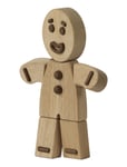 Gingerbread Man Oak Small Home Decoration Decorative Accessories-details Wooden Figures Beige Boyhood