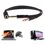 Headphone Earphone 1 Female to 2 male Audio Cable 3.5 mm Adapter Y Splitter