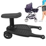 Buggy Board with Seat, Suspension Stroller Board Children Trailer Standing Plate, Pram Accessories Universal Fit for Most Baby Stroller, for Kids(2-6 yrs, 25kg)