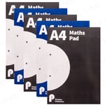 5 MATHS SQUARED PAPER PAD A4 Punched Folder LARGE 100 Page 5x5mm Lined Grid Work